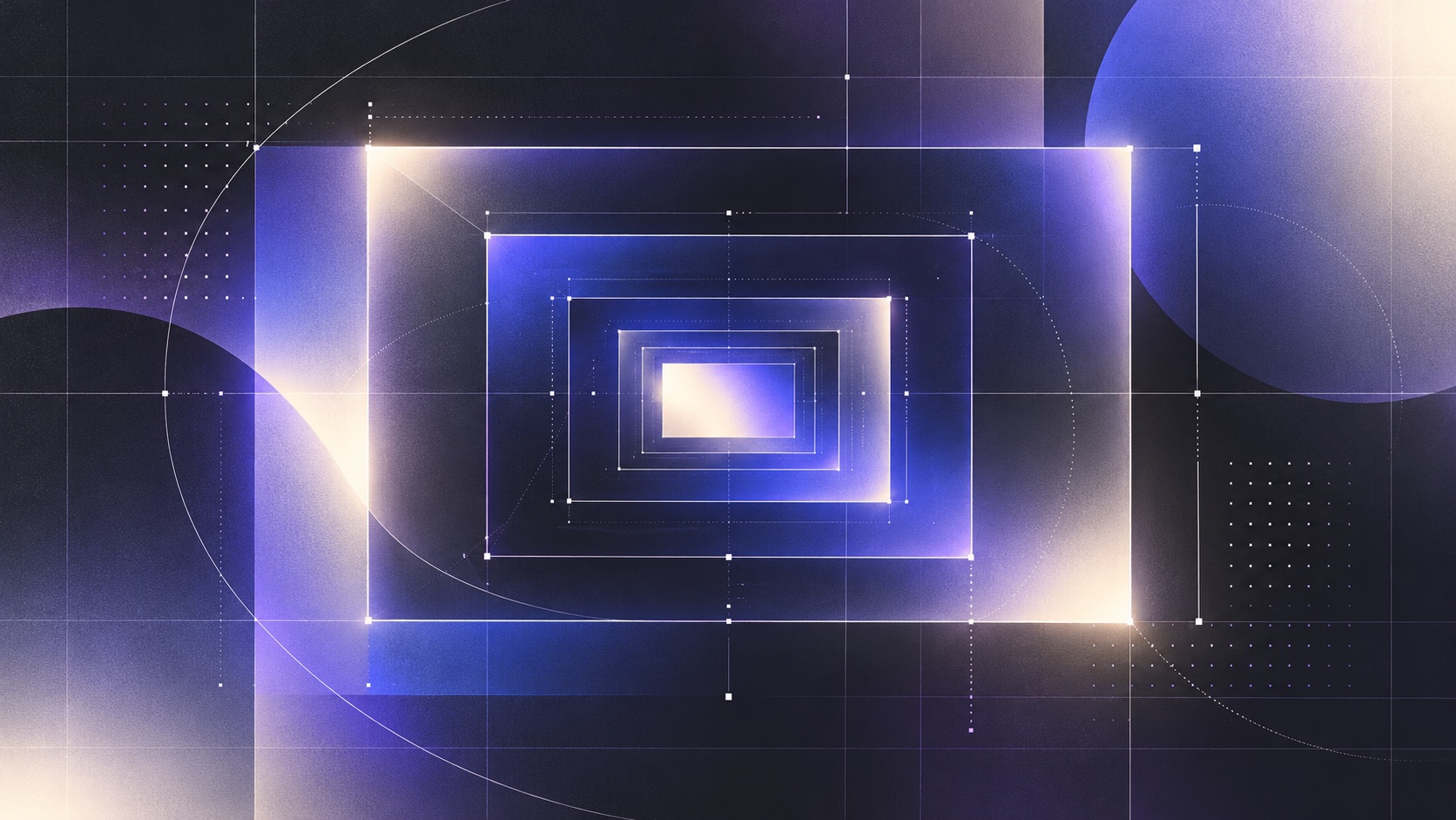 Abstract image plane inside nested frames with geometric sizing guides